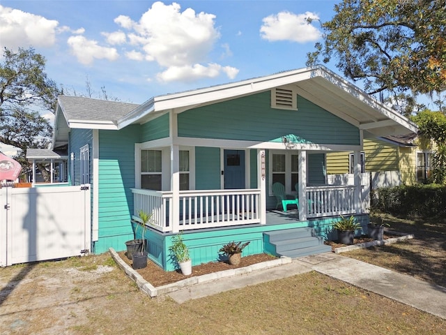 view of front of house with covered porch