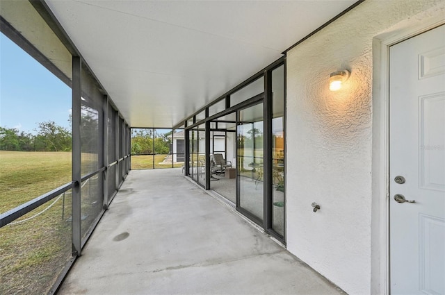 view of unfurnished sunroom