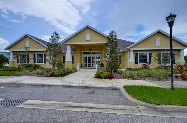 view of front of property featuring french doors