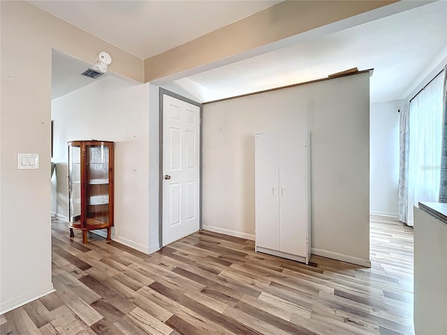 interior space featuring light hardwood / wood-style floors