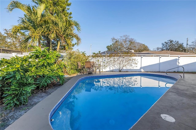 view of pool with a patio area, a fenced backyard, and a fenced in pool