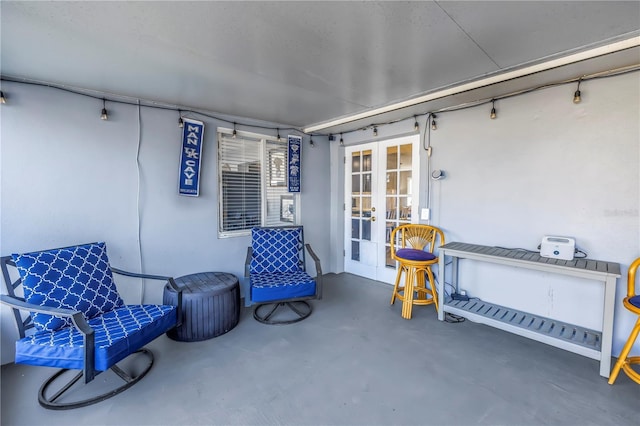 view of patio featuring french doors