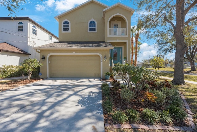 view of front of house with a garage