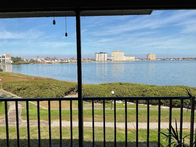 view of water feature