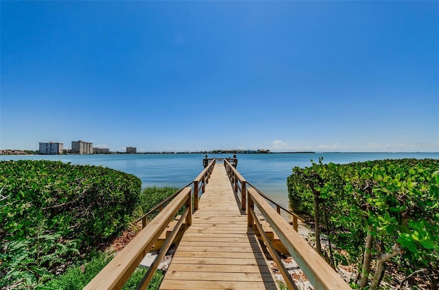 view of community featuring a water view