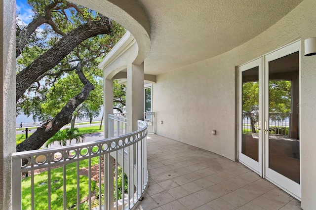 view of patio featuring french doors