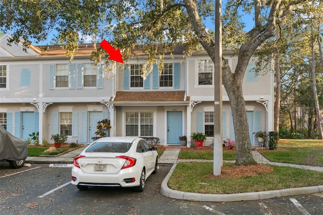 view of property with a garage