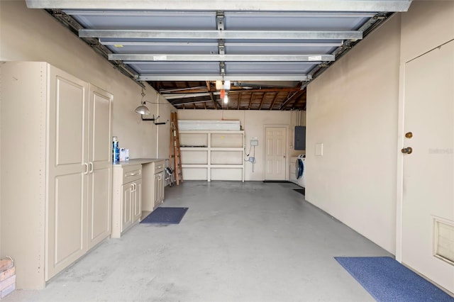 garage with electric panel