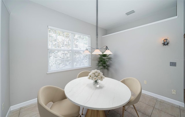 view of tiled dining area