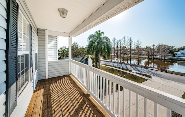 balcony with a water view