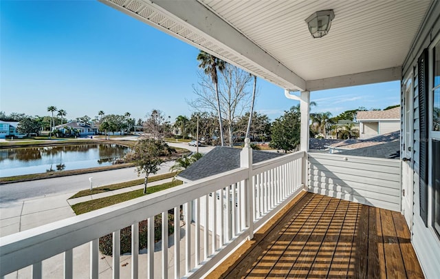 balcony with a water view