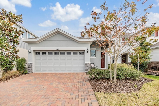 craftsman inspired home featuring a garage