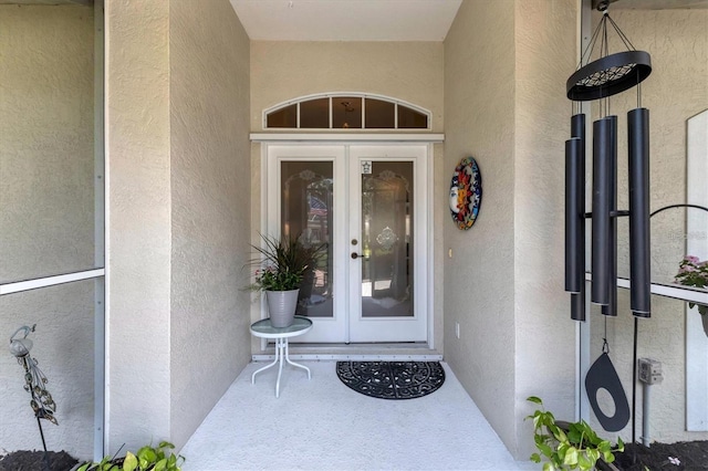 view of exterior entry with french doors