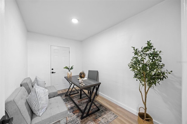 office featuring hardwood / wood-style floors