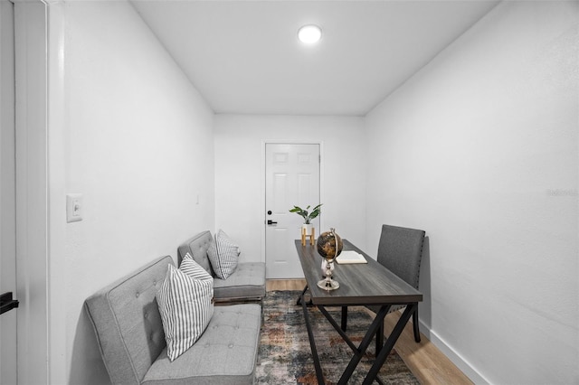 office area featuring hardwood / wood-style flooring