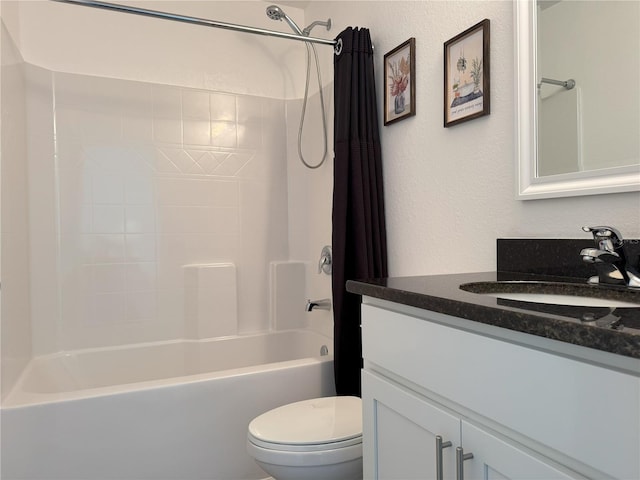 full bathroom featuring vanity, toilet, and shower / bathing tub combination