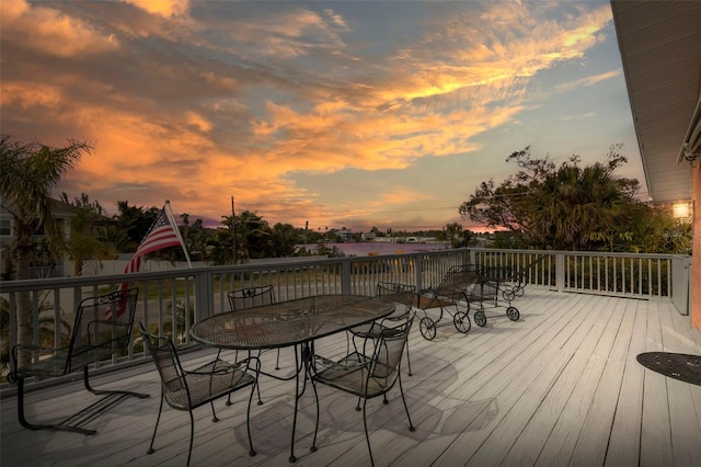 view of deck at dusk