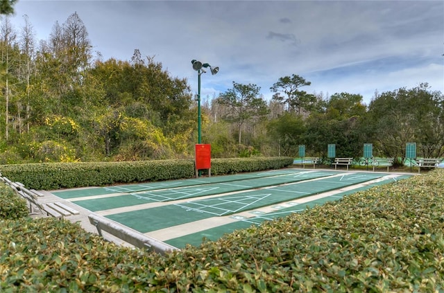 view of property's community with shuffleboard