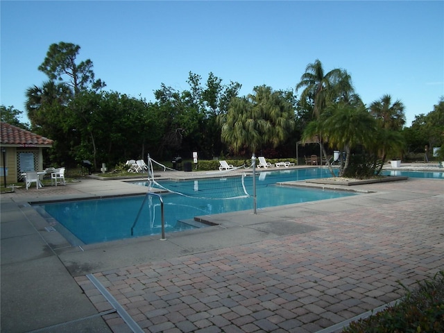 view of swimming pool featuring a patio