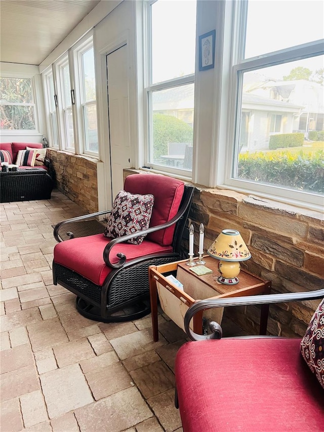 sunroom with plenty of natural light