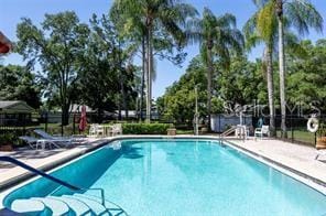 view of swimming pool with a patio