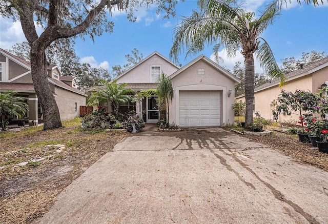 view of front of home with a garage