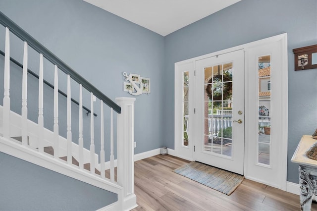 foyer entrance featuring light hardwood / wood-style flooring