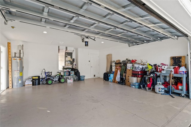 garage with electric water heater