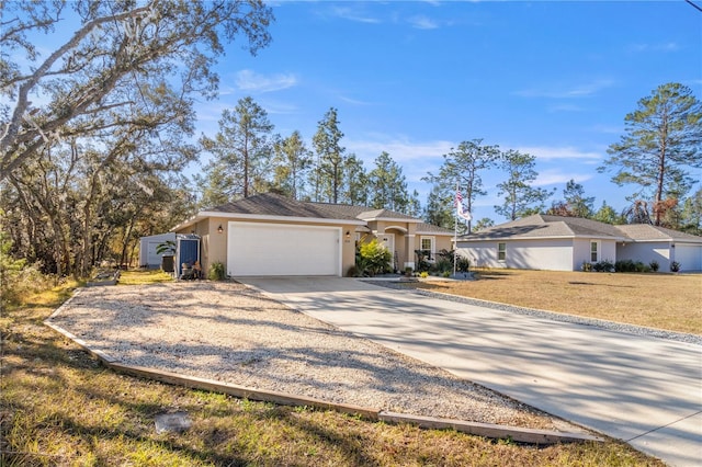 ranch-style home with a garage