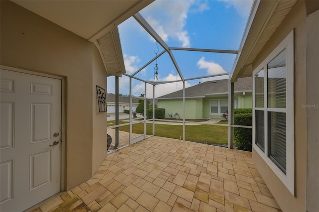 view of unfurnished sunroom