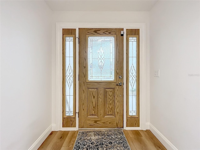 foyer entrance featuring light hardwood / wood-style floors