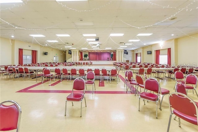 miscellaneous room featuring a drop ceiling