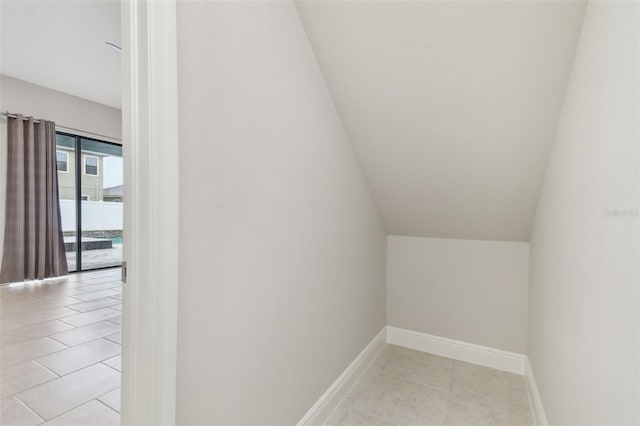 interior space with tile patterned floors