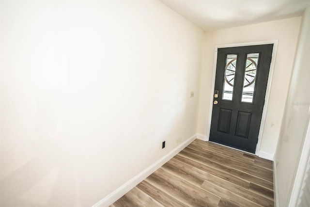 foyer with dark wood-type flooring