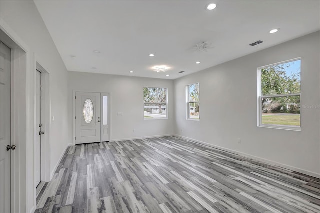 entrance foyer featuring light hardwood / wood-style floors