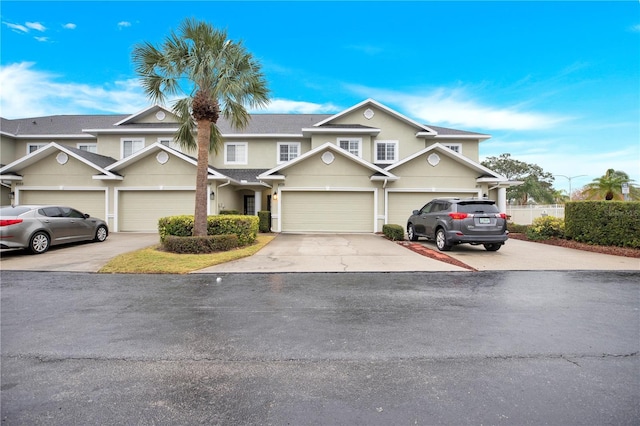 view of property featuring a garage