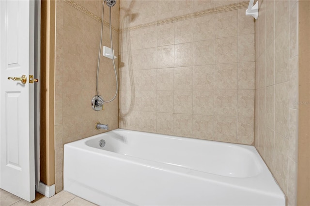 bathroom with  shower combination and tile patterned flooring