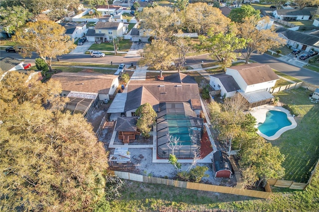 drone / aerial view with a residential view