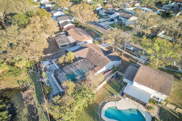 aerial view with a residential view