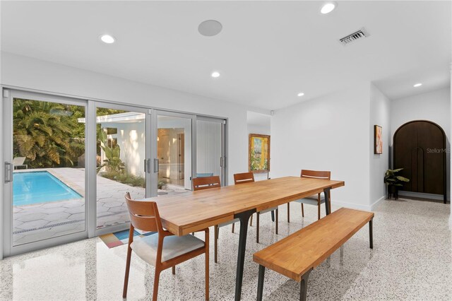 dining area with french doors