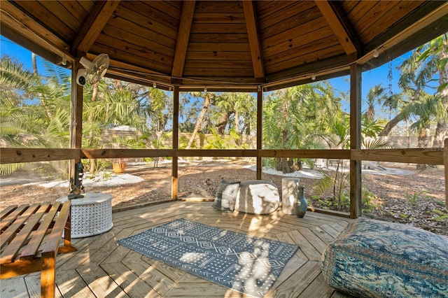 view of unfurnished sunroom