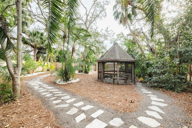 view of yard featuring a gazebo