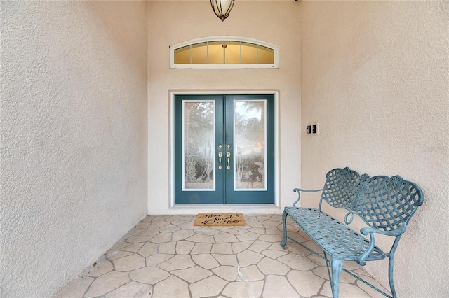 entrance to property with french doors