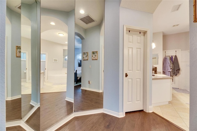 interior space featuring light wood-type flooring