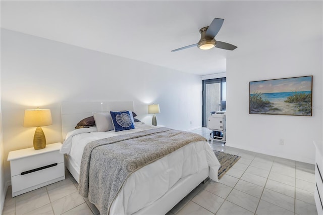 bedroom with ceiling fan