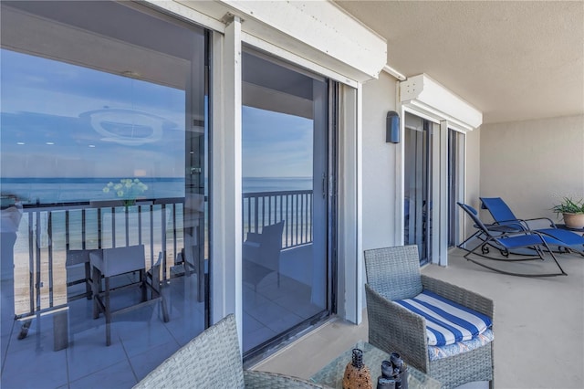 balcony with a water view