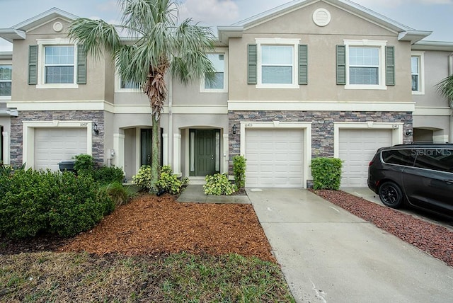 view of property featuring a garage