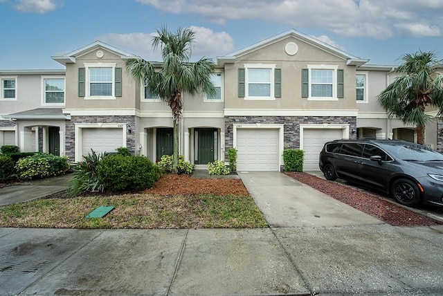 view of property featuring a garage