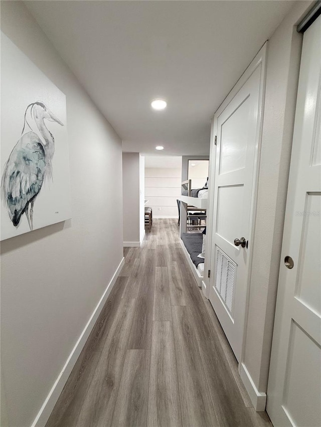 hall featuring hardwood / wood-style floors