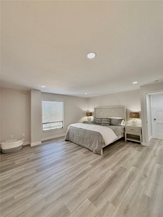 bedroom featuring light hardwood / wood-style flooring